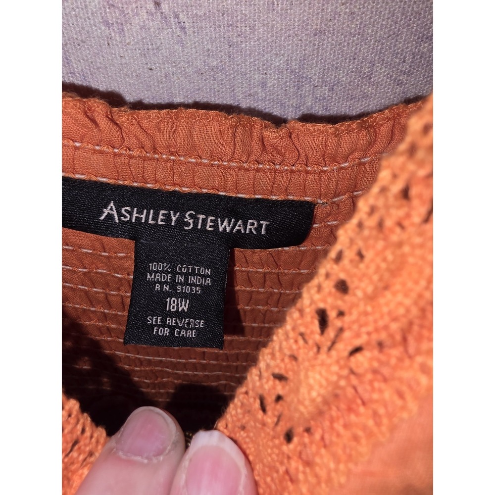 Ashley Stewart Boho Ombré Tiered Maxi Dress Orange Green Lace Details Plus Sz 18 - Picture 7 of 14